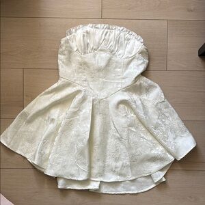 White floral bridal mini dress